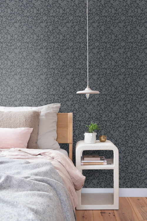 ESTAhome behang bloemetjes donkerblauw - 50 x 900 cm - 131441 - vtwonen shop