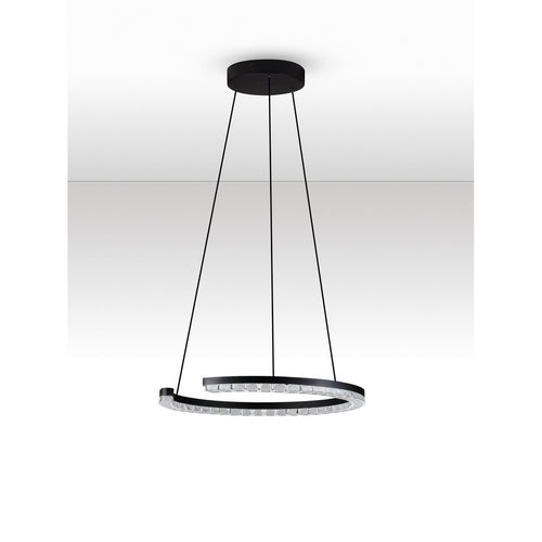 Nova Luce GREAMY Geïntegreerde LED-hanglamp voor plafond, zandkleurig zwart, Triac dimbaar, 21W, 1365lm, 3000K
