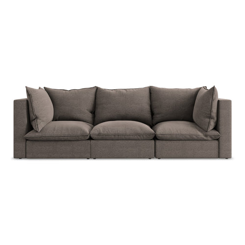 LaMiaSofa 3-zits bank Ravenna - bouclé - chocolade - 255x90x77
