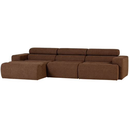 WOOOD chaise longue bank links Novi - Polyester - Mokka - vtwonen shop