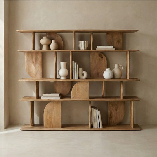 Giga Meubel Wandkast Solis - Mangohout - Naturel - 170x35x140cm - vtwonen shop