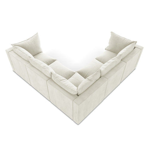 LaMiaSofa Modulaire hoekbank Ravenna - textuurstof - beige - 255x255x77