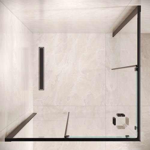 Badplaats Douchecabine Dakota 90 x 90 x 190 cm – Zwart – Douchewand met Schuifdeur