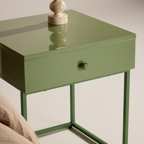 Nest living Lewis Metalen Nachtkastje met Lade - Groen - vtwonen shop
