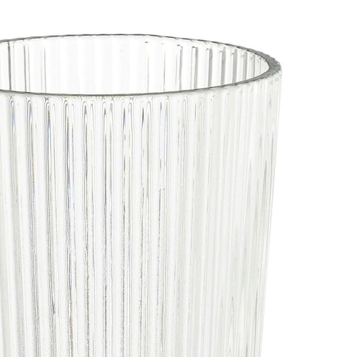 Mica Decorations Grigio Drinkglas - Longdrinkglas van Glas met Subtiele Ribbelstructuur - Transparant en Tijdloos Drinkglas voor Water, Frisdrank en