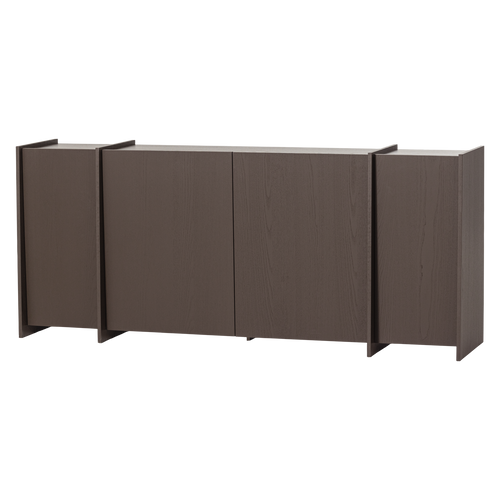 WOOOD dressoir 200 cm Brock - Essen Fineer - Middenbruin - 85x200x44