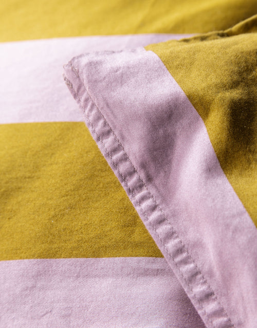 Essenza Minte Stripe dekbedovertrek - Lits-Jumeaux XL – 260x200/220 cm - Pale purple - Olive