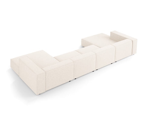 Cosmopolitan Design Panoramische bank Arendal 6-zits, chenille, lichtbeige - 166x364x70cm