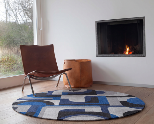 Module vloerkleed 9207 Weimar Blue - Blauw - 240 x 240 cm