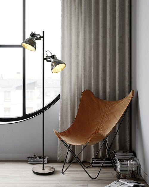 EGLO vloerlamp Barnstaple - e27 - 158 cm - bruin/zwart - vtwonen shop