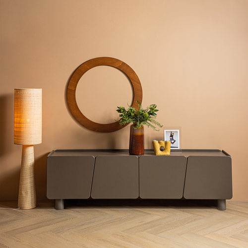 WOOOD vloerlamp Ø 30 cm Syro - Raffia - Naturel - 130x30x30