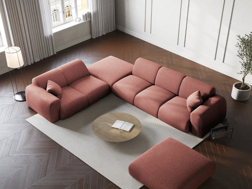 Cosmopolitan Design linker hoekbank Nolio 4-zits, chenille, roze - 250x315x72cm