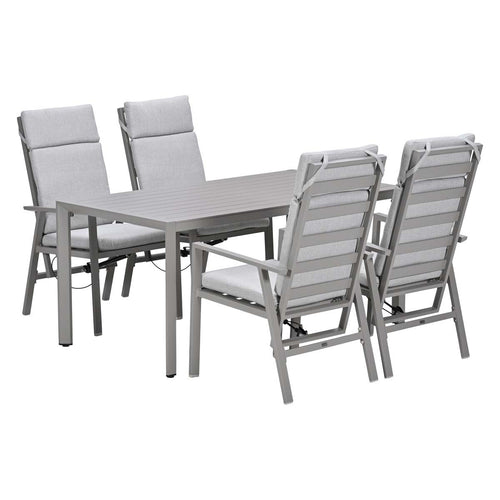 Garden Impressions Tuinset Kasper 5-delig - tuintafel 160x84 cm taupe