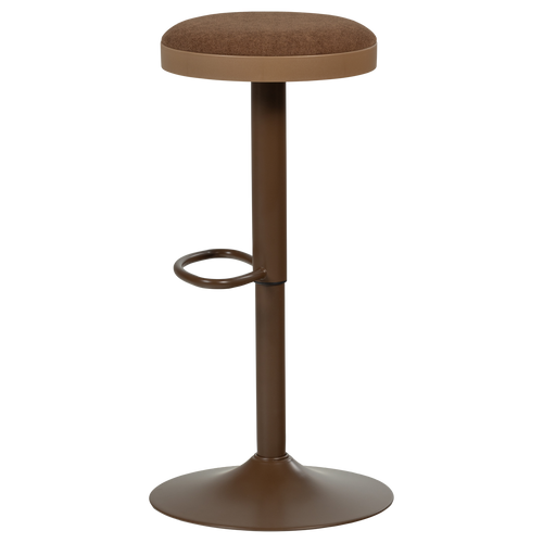 WOOOD barstoel in hoogte verstelbaar Mevo - Chenille - Bruin - 82x42x42