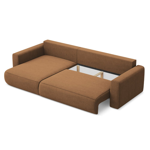 LaMiaSofa hoekbank links Perugia - textuurstof - terracotta - 278x149x82