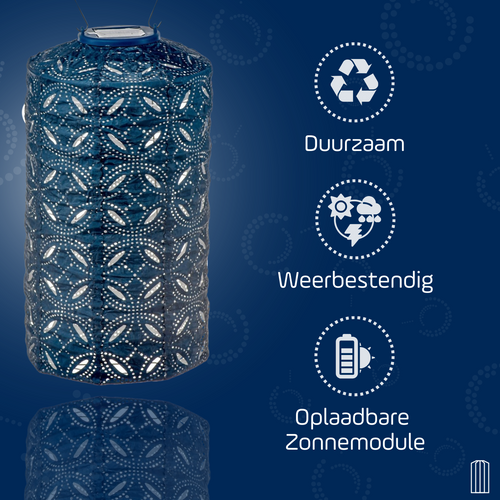 Lumiz solar lampion - mandela cylinder - 18 cm - petrol