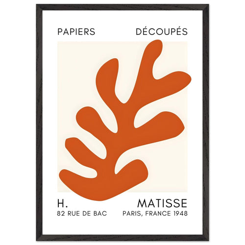 Artfulprints Poster met Lijst Matisse – Ocean petals orange   - 50x70 cm - Oranje