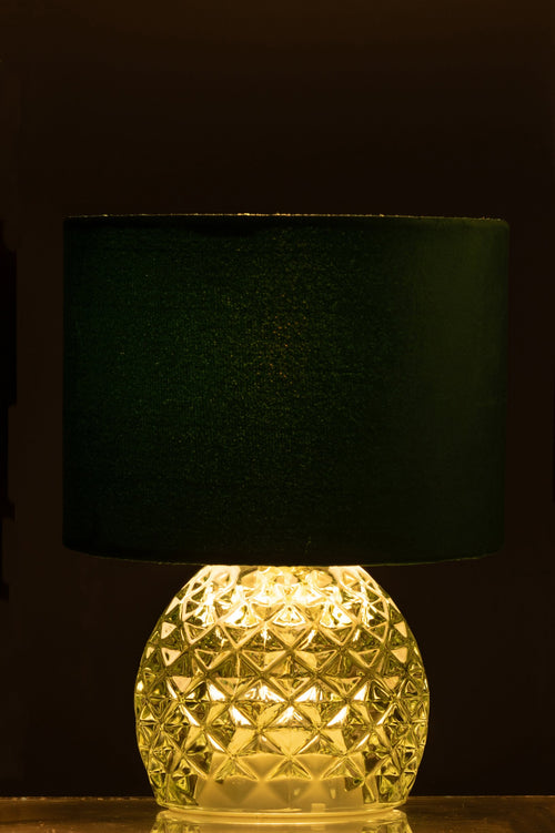 J-Line tafellamp - glas - lichtgroen - LED lichtjes