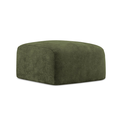 LaMiaSofa Poef Savona - chenille stof - olijf - 65x65x40