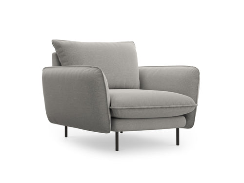 Cosmopolitan Design Fauteuil Vienna structurele stof, lichtgrijs - 94x97x95cm