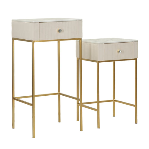 Mauro Ferretti tafel - set van 2 - 45x90-40x70 cm - crème