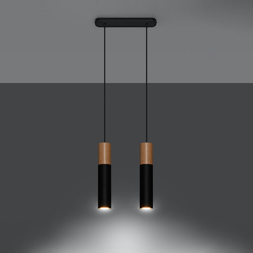 Sollux Lighting Hanglamp PABLO 2 zwart - 30x6x90cm