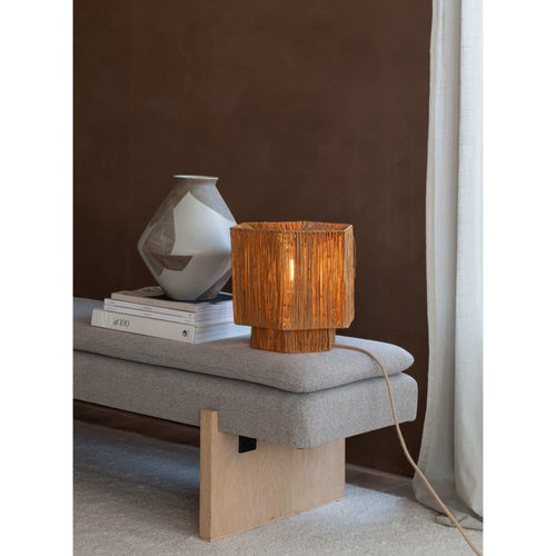 GOOD&MOJO tafellamp Panama - bruin - 26x28x26cm