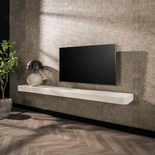 Giga Meubel Wandplank Stone - Wit Marmer Composiet - 200x29x8cm