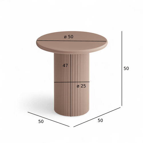 Furnhouse ronde salontafel Wave - Mokkamousse - Ø 50 cm