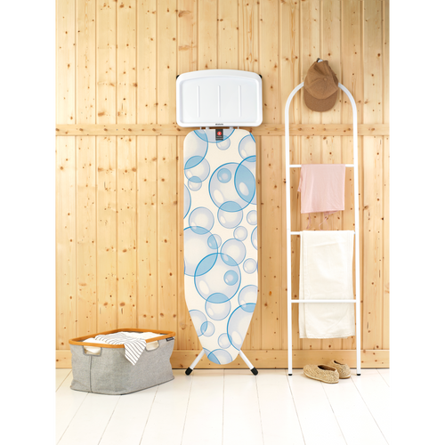 Brabantia Strijkplank B, 124x38 cm, solide stoomunithouder, PerfectFlow - Bubbles