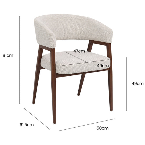 DÉJA Living Eetkamerstoel Fureso - Beige/Naturel - Set van 2
