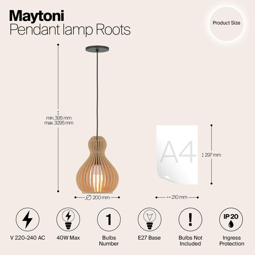 Maytoni - Hanglamp Roots - Zwart - Ø20 - vtwonen shop
