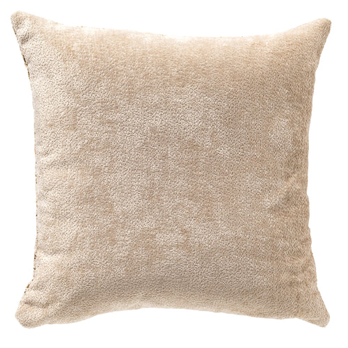 FLOW - kussenhoes 45x45 cm - chenille - metallic - beige, goud