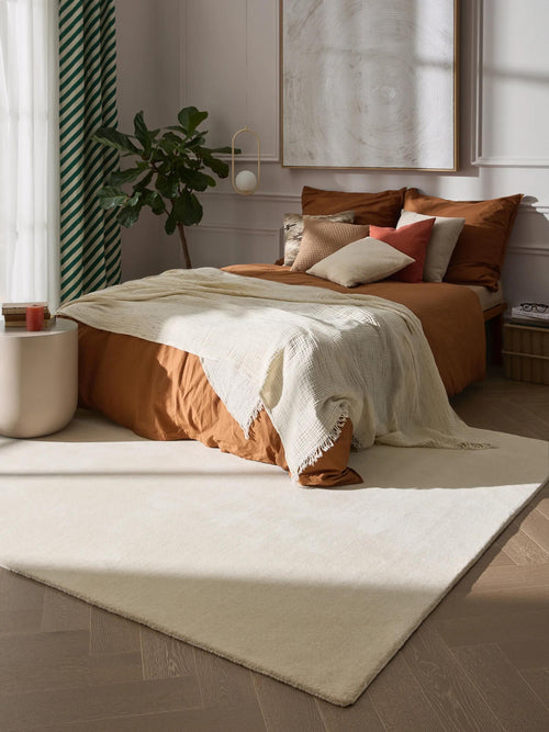 benuta wollen vloerkleed Vera - crème - 140x200 cm