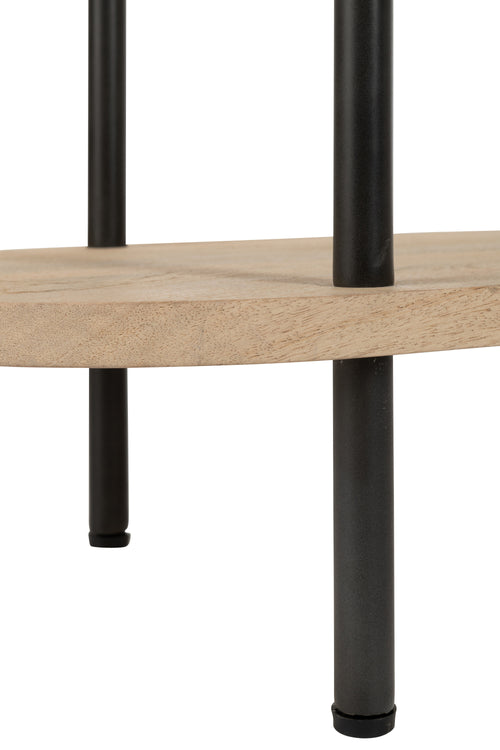 J-Line console Eli 3 Planken - hout/staal - naturel/grijs - vtwonen shop