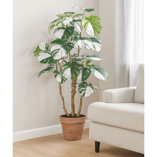 Flourify kunstplant - Monstera Deliciosa Variegata - 110 cm
