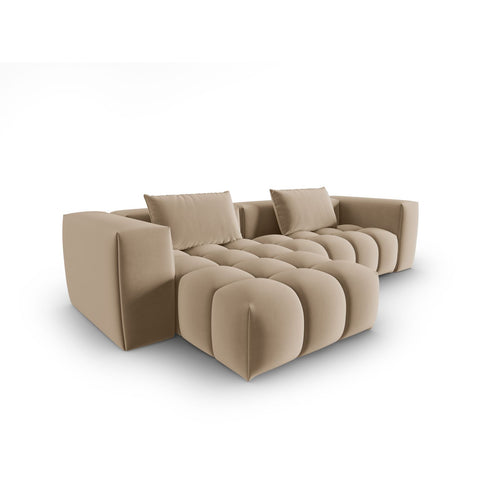 Cosmopolitan Design - Modulaire hoekbank links Verona 3-zits, flueel zand - 145x260x70cm