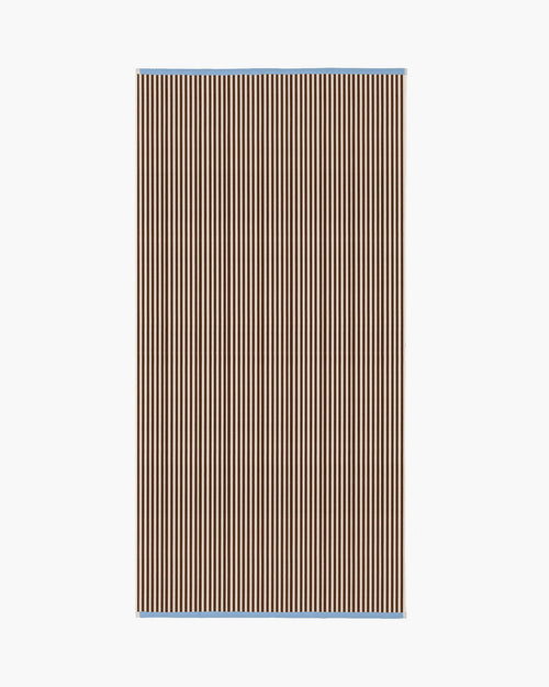 noo.ma Gobo handdoek Cocoa Brown - 38 x 40 cm, gestreept katoen