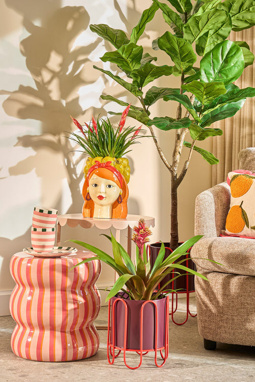 Mica Decorations Funny Bloempot Binnen - H25 x Ø20 cm - Dolomiet - Geel - vtwonen shop