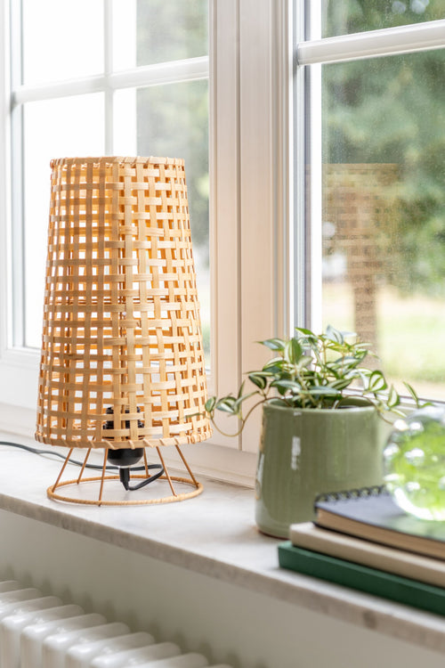 J-Line tafellamp Lena - rotan - naturel