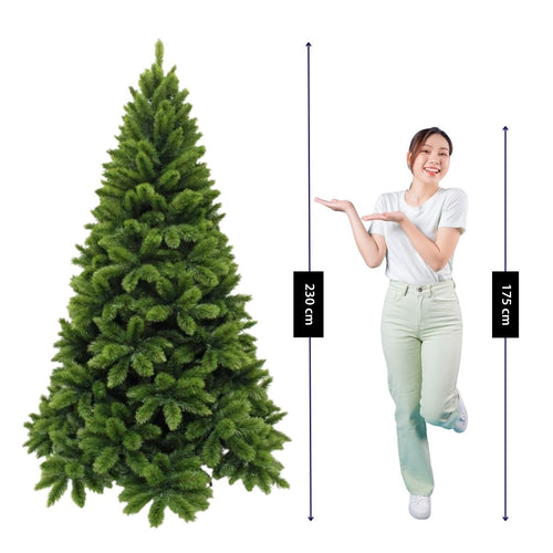 Triumph Tree Tsuga Kerstboom - Kunstboom met Besneeuwd Effect en Bruine Nerven voor Kerstversiering - Stevige, Snel op te Zetten Takken - H230 x Ø147