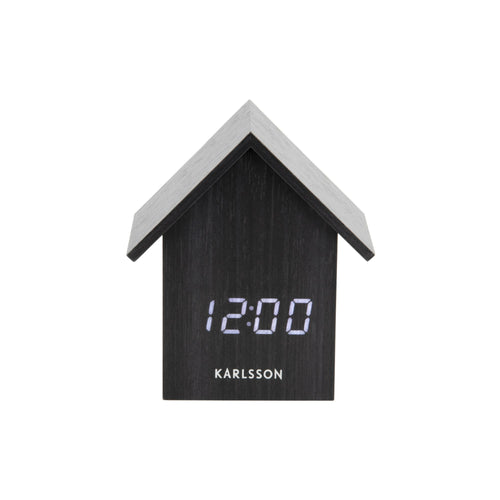 Karlsson wekker House LED - zwart - 7.3x9.7x10.8cm - vtwonen shop