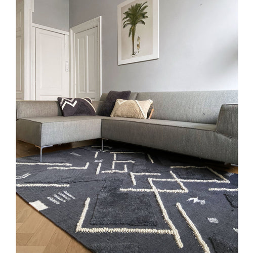 Malagoon vloerkeed Wonder - anthraciet grijs - 160x260cm 100% wol