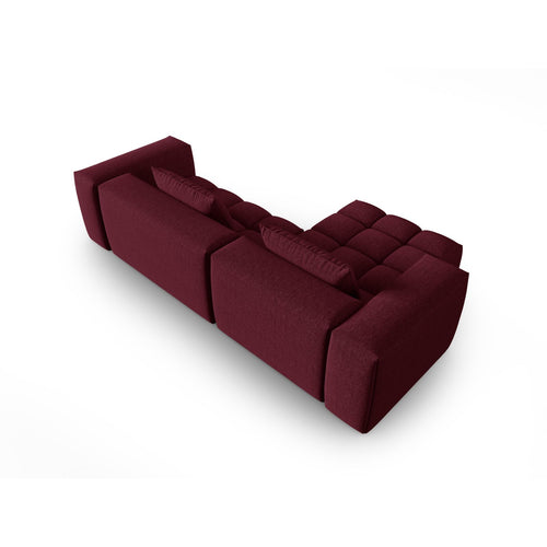 Cosmopolitan Design - Modulaire hoekbank links Verona 3-zits, structurele stof bordeaux - 145x260x70cm