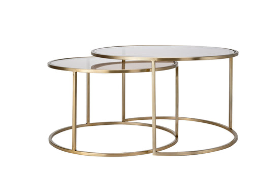 Light & Living salontafel DUARTE - Ø75x44cm - goud - Set van 2 - vtwonen shop