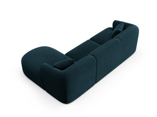 Cosmopolitan Design Modulaire hoekbank rechts Campi 4-zits, flueel diepe olie - 156x256x70cm