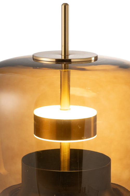 J-Line tafellamp - glas - bruin - LED lichtjes – vtwonen shop