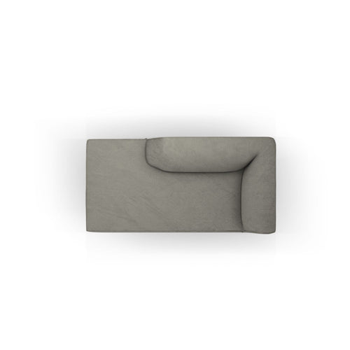 Cosmopolitan Design - Linker meridiaan Siena ribfluwelen lichtgrijs - 181x93x69cm