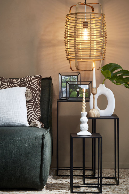 Mica Decorations Quinty Bijzettafel - Set van 3 - L30 x B30 x H70 cm - Metaal - Zwart - vtwonen shop