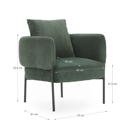 Calicosy - ARUNI Fauteuil in stof - Grijs - 78x73x75 cm